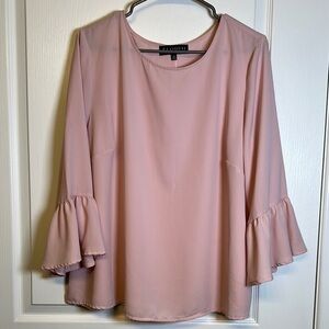 Eloquii Pink Bell Sleeve Blouse Size 18 EUC #2568
